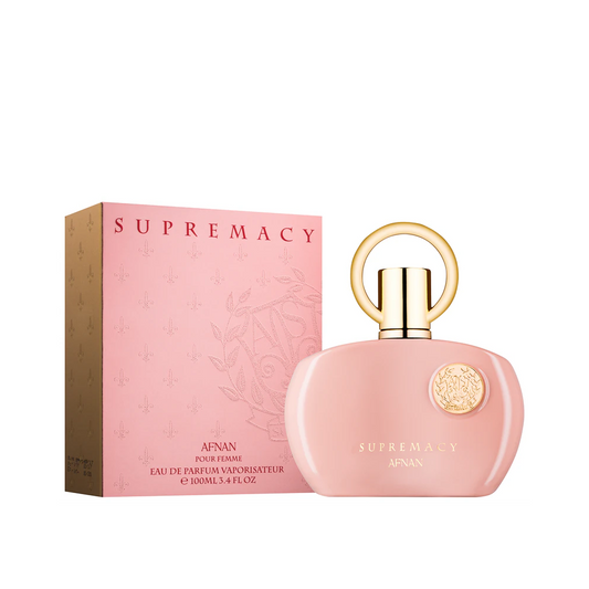 AFNAN SUPREMACY PINK bottle and box details by Afnan | تفاصيل زجاجة وعبوة AFNAN SUPREMACY PINK من أفنان