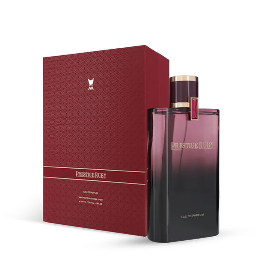 AL MAJED PRESTIGE RUBY 200 ML bottle and box details by Al Majed Oud | تفاصيل زجاجة وعبوة AL MAJED PRESTIGE RUBY 200 ML من الماجد للعود