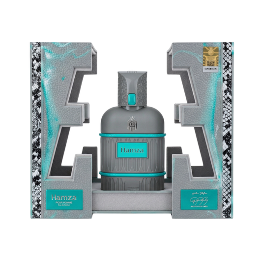HAMZA BY NABEEL PERFUMES bottle and box details by Hamza | تفاصيل زجاجة وعبوة HAMZA BY NABEEL PERFUMES من دوريا للعطور