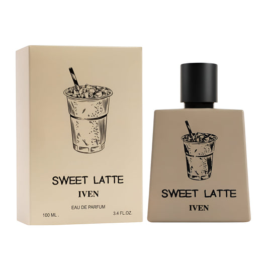IVEN SWEET LATTE bottle and box details by Iven | تفاصيل زجاجة وعبوة IVEN SWEET LATTE من إيفن