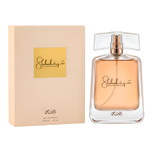 RASASI SHUHRAH POUR FEMME bottle and box details by Rasasi | تفاصيل زجاجة وعبوة RASASI SHUHRAH POUR FEMME من الرصاصي