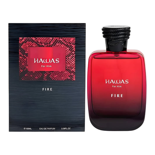 RASASI HAWAS FIRE bottle and box details by Rasasi | تفاصيل زجاجة وعبوة RASASI HAWAS FIRE من الرصاصي