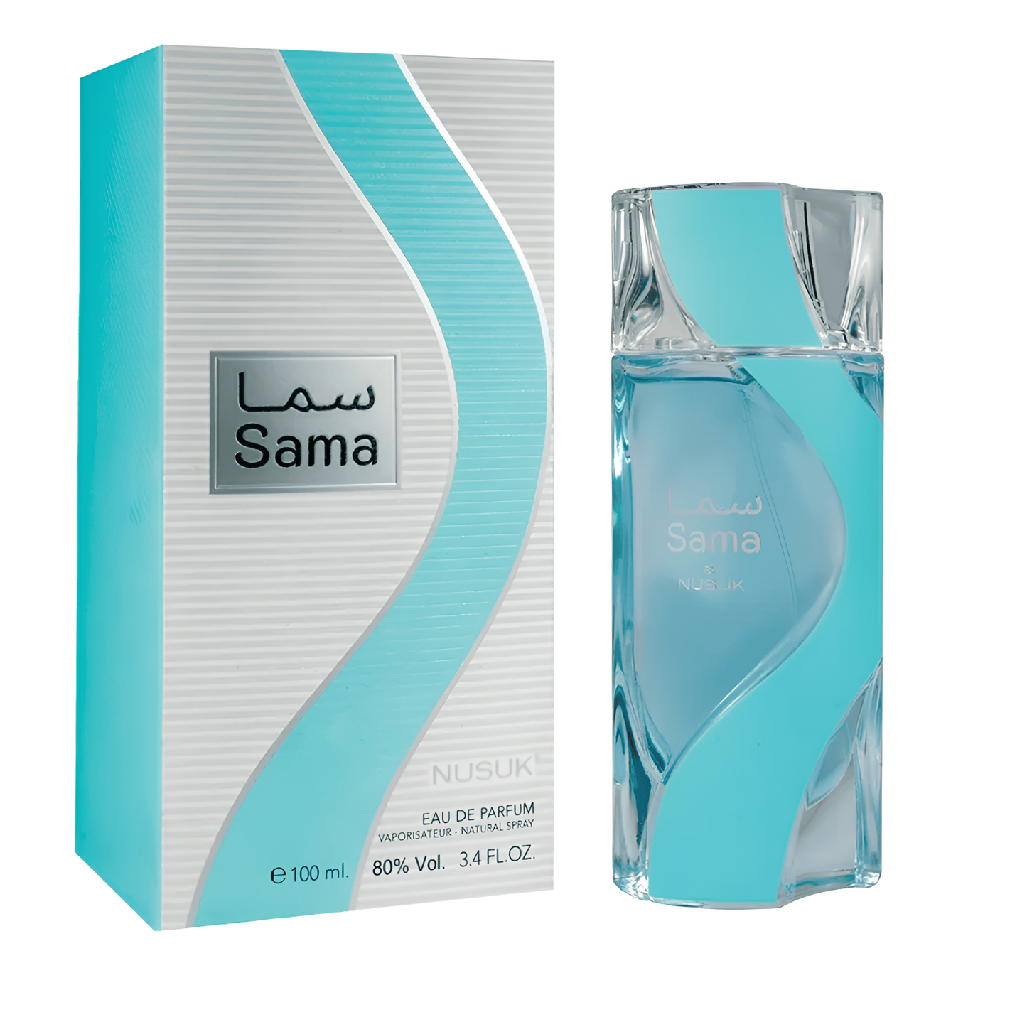 NUSUK SAMA bottle and box details by Nusuk | تفاصيل زجاجة وعبوة NUSUK SAMA من نسك