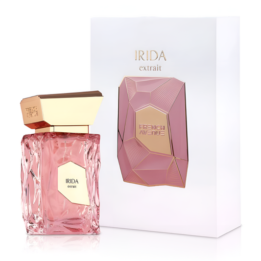 FRENCH AVENUE IRIDA bottle and box details by French Avenue | تفاصيل زجاجة وعبوة FRENCH AVENUE IRIDA من فرنش أفينيو
