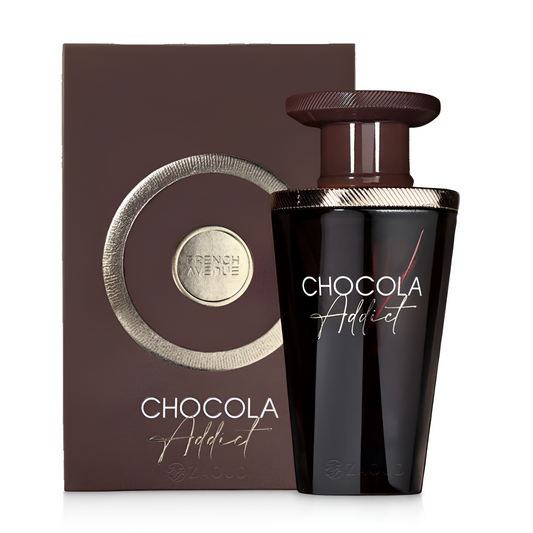 FRENCH AVENUE CHOCOLA ADDICT bottle and box details by French Avenue | تفاصيل زجاجة وعبوة FRENCH AVENUE CHOCOLA ADDICT من فرنش أفينيو