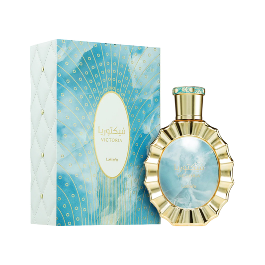 LATTAFA VICTORIA bottle and box details by Lattafa | تفاصيل زجاجة وعبوة LATTAFA VICTORIA من لطافة
