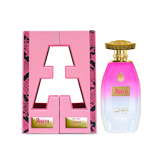 ASIYA NABEEL PERFUMES bottle and box details by Asiya | تفاصيل زجاجة وعبوة ASIYA NABEEL PERFUMES من دوريا للعطور