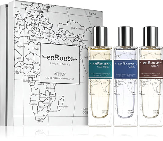 AFNAN EN ROUTE POUR HOMME GIFT SET 3 X 50ML - Doria Perfumes Qatar