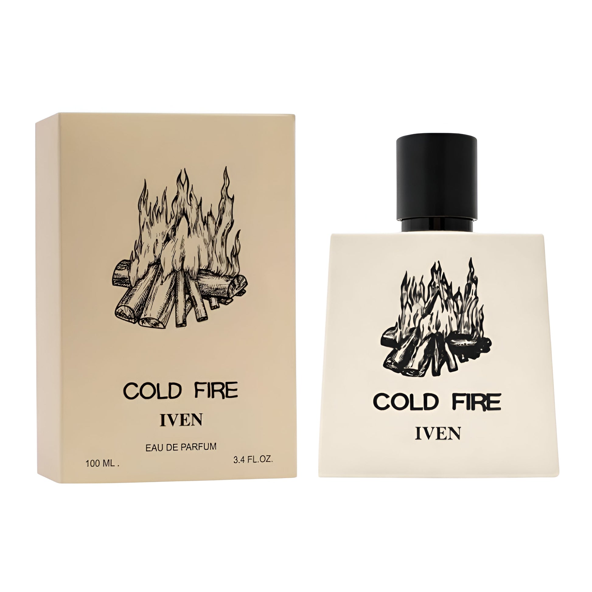 IVEN COLD FIRE bottle and box details by Iven | تفاصيل زجاجة وعبوة IVEN COLD FIRE من إيفن