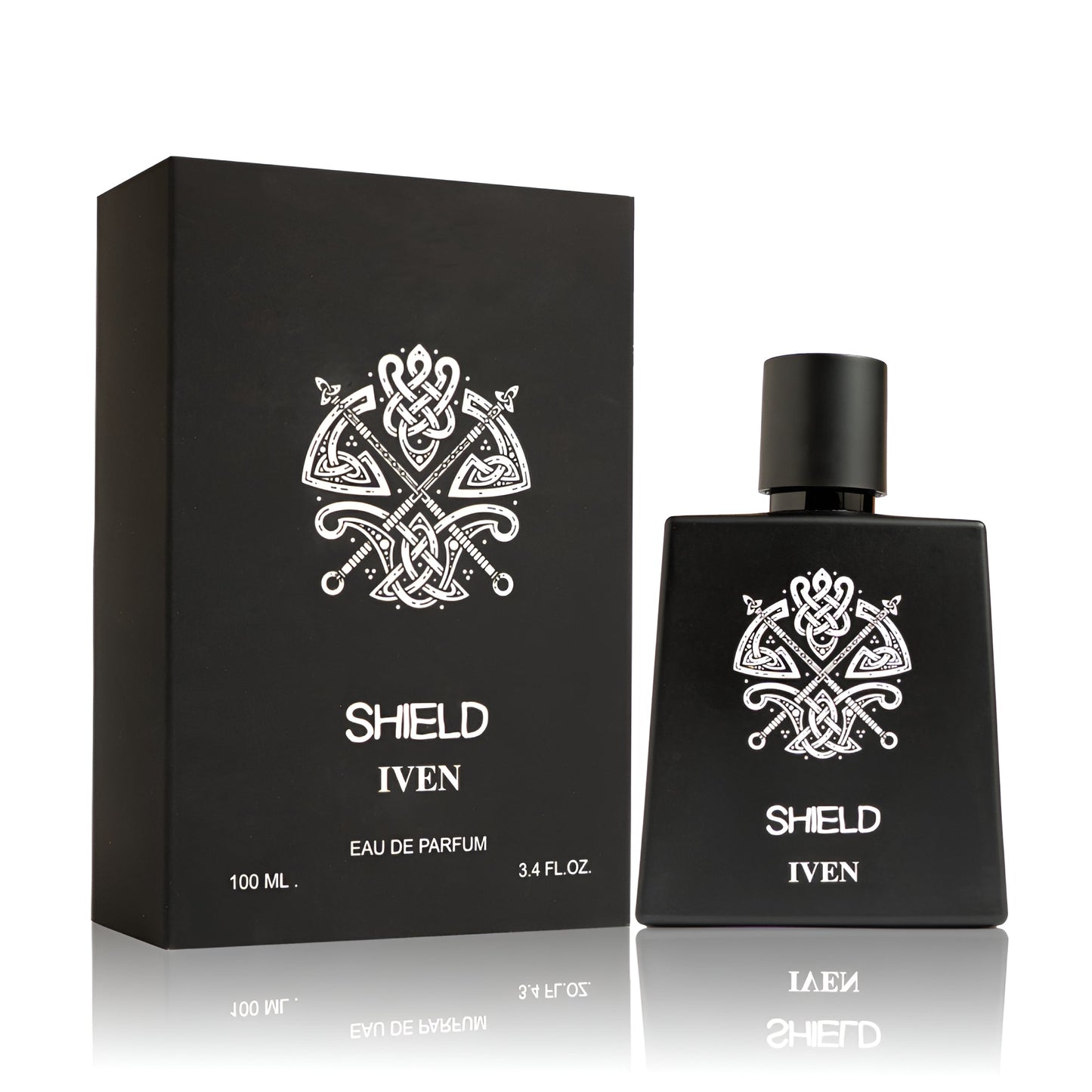 IVEN SHIELD bottle and box details by Iven | تفاصيل زجاجة وعبوة IVEN SHIELD من إيفن