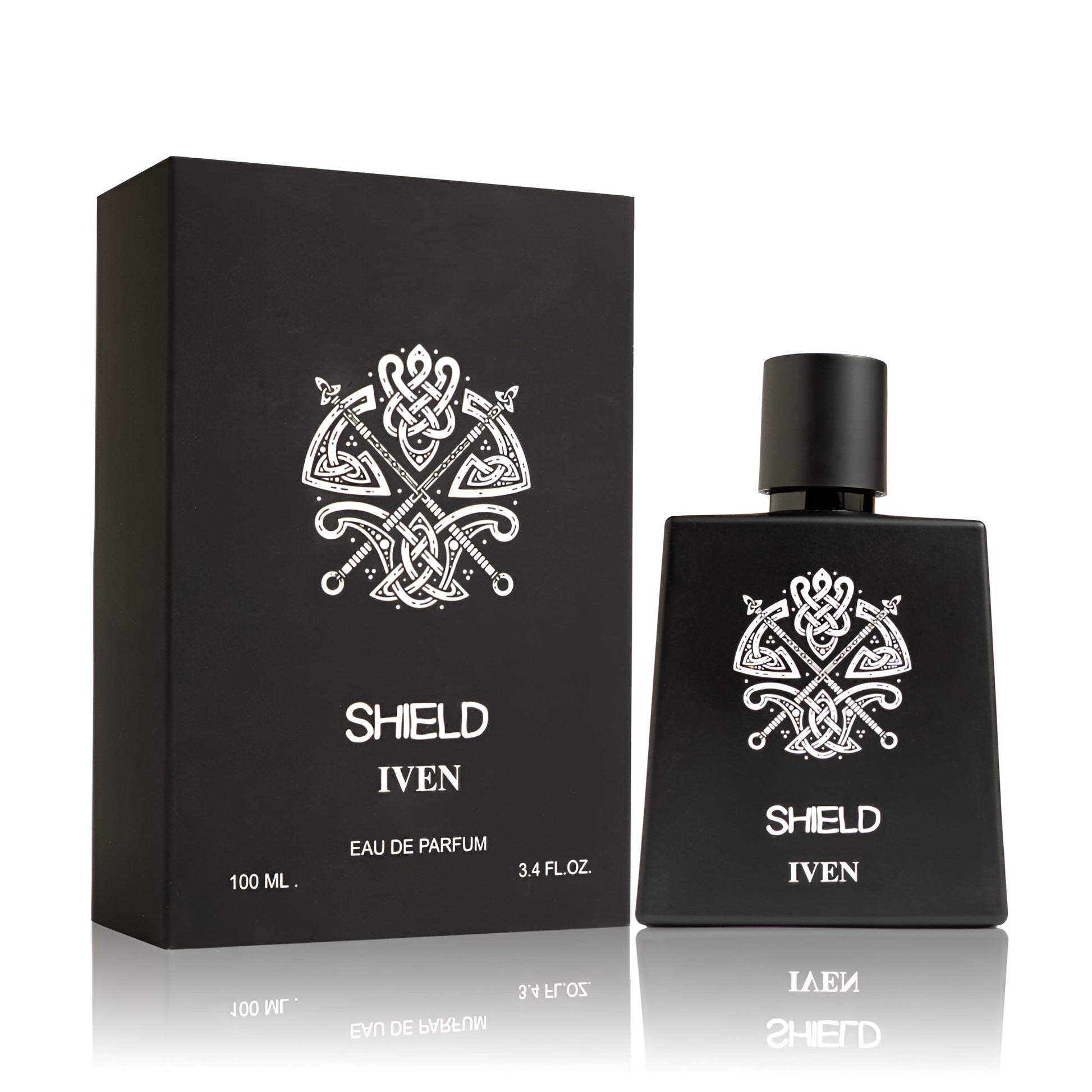 IVEN SHIELD bottle and box details by Iven | تفاصيل زجاجة وعبوة IVEN SHIELD من إيفن