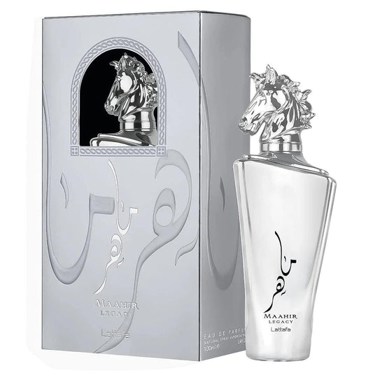 Lattafa MAAHIR LEGACY FOR MEN 100 ML bottle — men's aromatic fresh fragrance