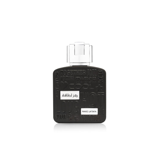 Lattafa RAMZ SILVER 100 ML bottle — men's aromatic fruity fragrance