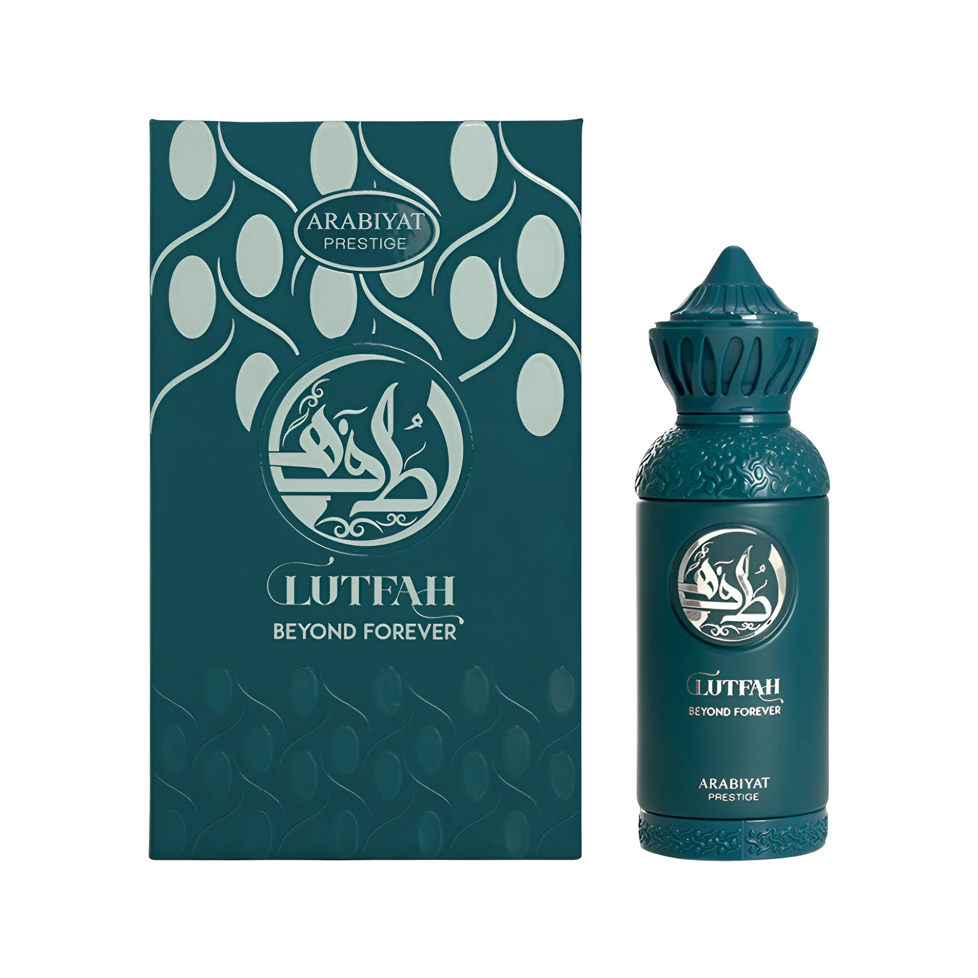LUTFAH BEYOND FOREVER bottle and box details by Lutfah | تفاصيل زجاجة وعبوة LUTFAH BEYOND FOREVER من لطفة