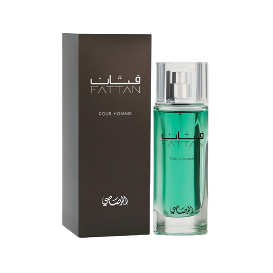 RASASI FATTAN POUR HOMME bottle and box details by Rasasi | تفاصيل زجاجة وعبوة RASASI FATTAN POUR HOMME من الرصاصي