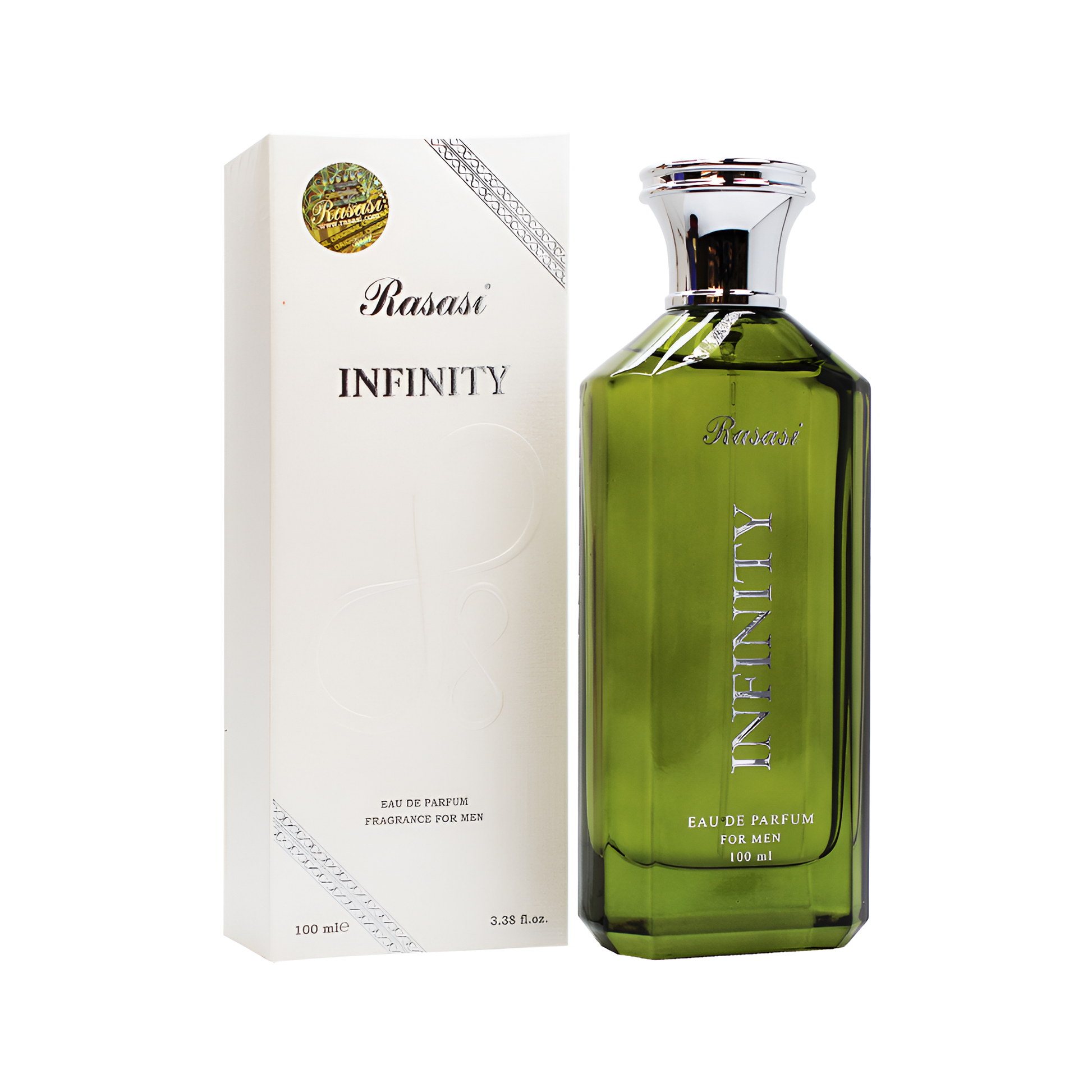 RASASI INFINITY MEN bottle and box details by Rasasi | تفاصيل زجاجة وعبوة RASASI INFINITY MEN من الرصاصي