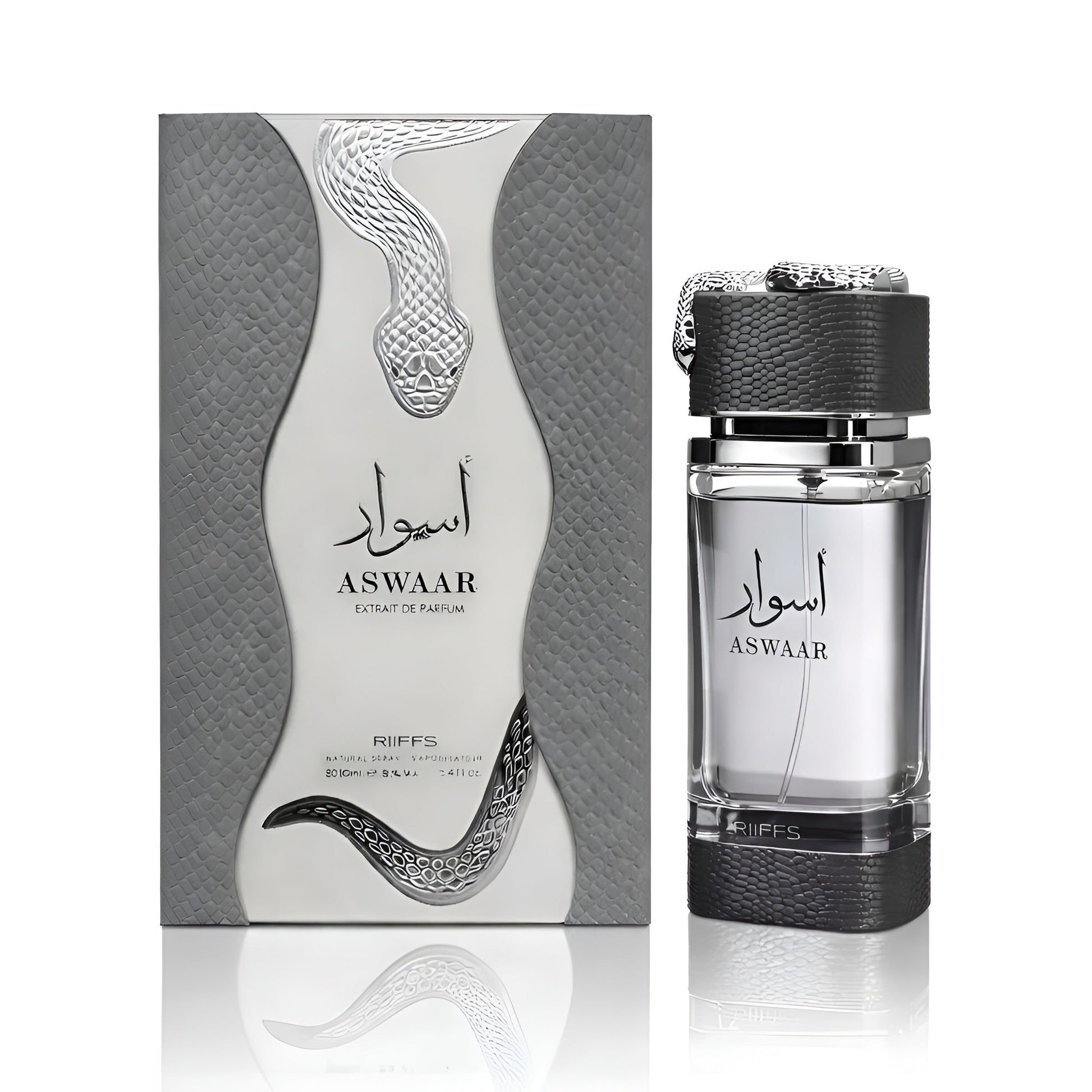 RIIFFS ASWAAR bottle and box details by Riiffs | تفاصيل زجاجة وعبوة RIIFFS ASWAAR من ريفز