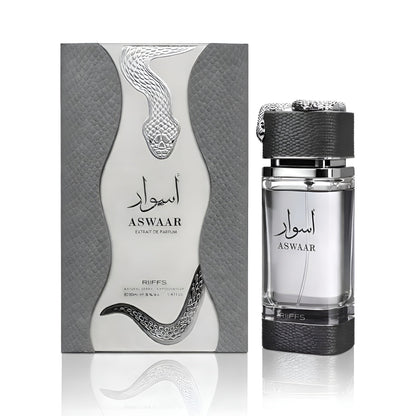 RIIFFS ASWAAR bottle and box details by Riiffs | تفاصيل زجاجة وعبوة RIIFFS ASWAAR من ريفز