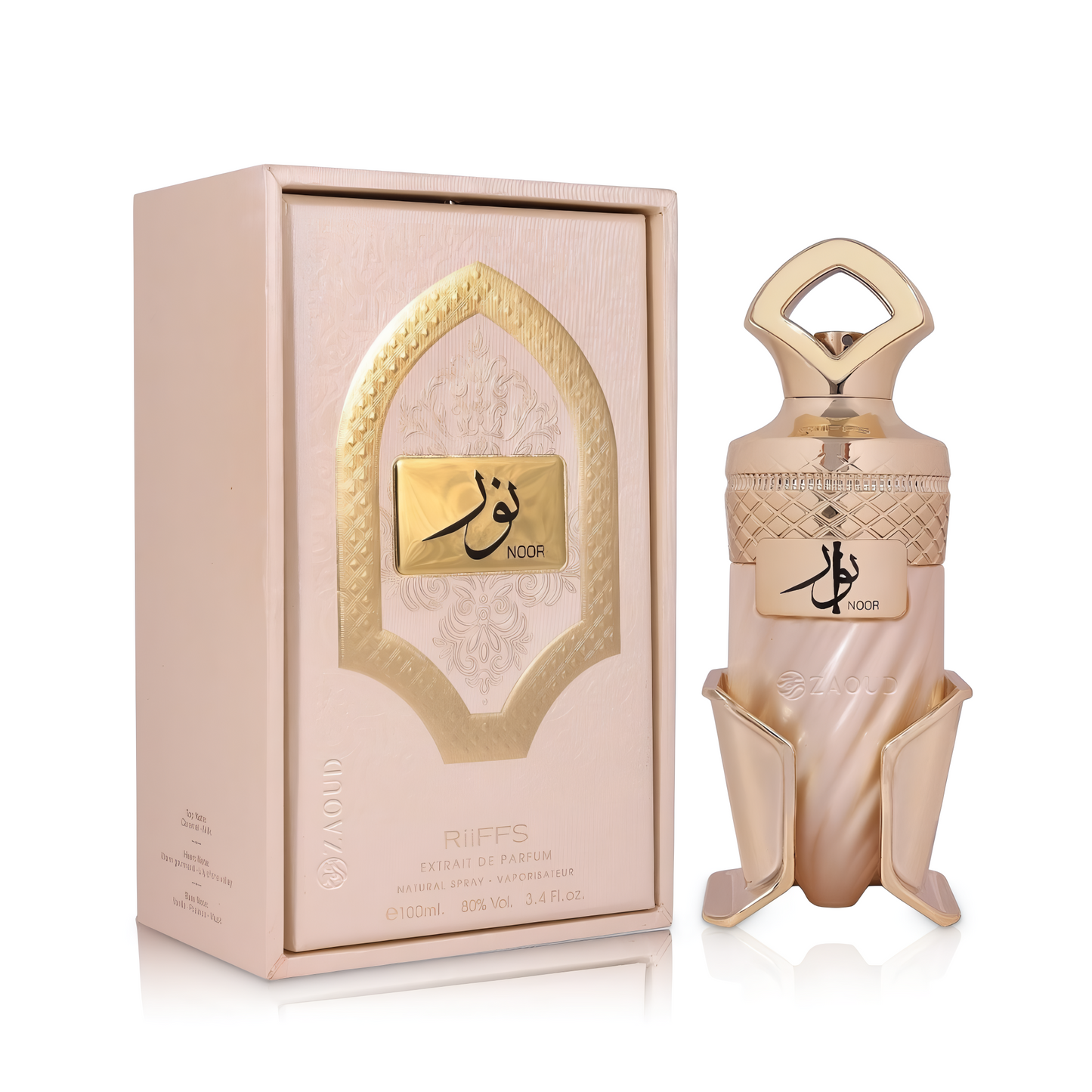 RIIFFS NOOR bottle and box details by Riiffs | تفاصيل زجاجة وعبوة RIIFFS NOOR من ريفز