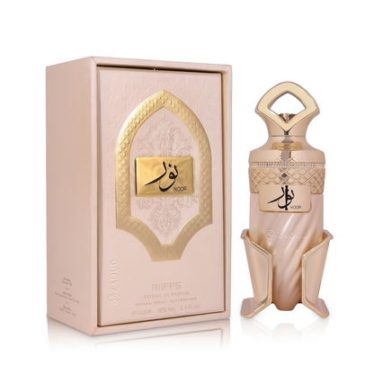 RIIFFS NOOR bottle and box details by Riiffs | تفاصيل زجاجة وعبوة RIIFFS NOOR من ريفز