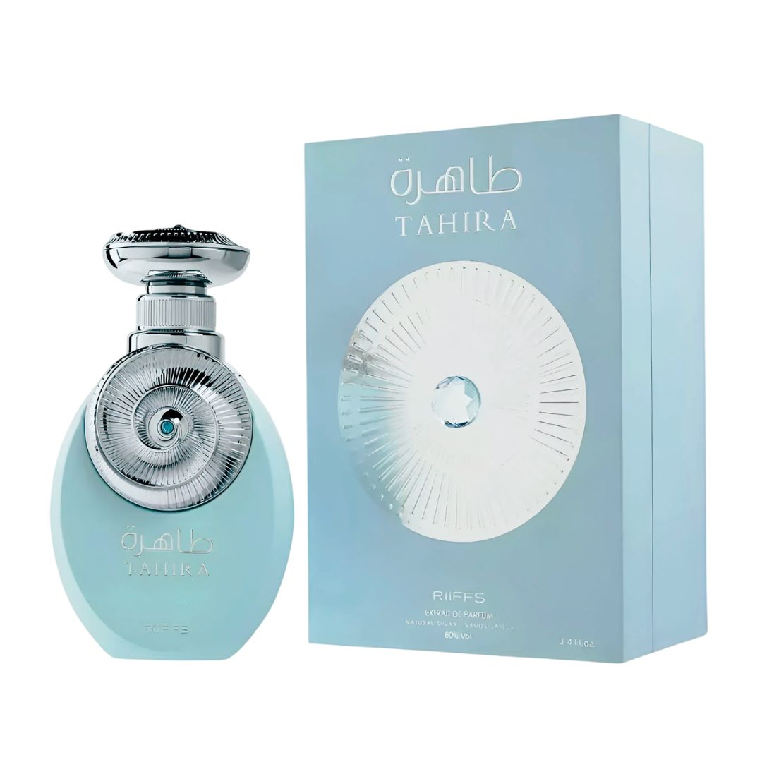RIIFFS TAHIRA bottle and box details by Riiffs | تفاصيل زجاجة وعبوة RIIFFS TAHIRA من ريفز