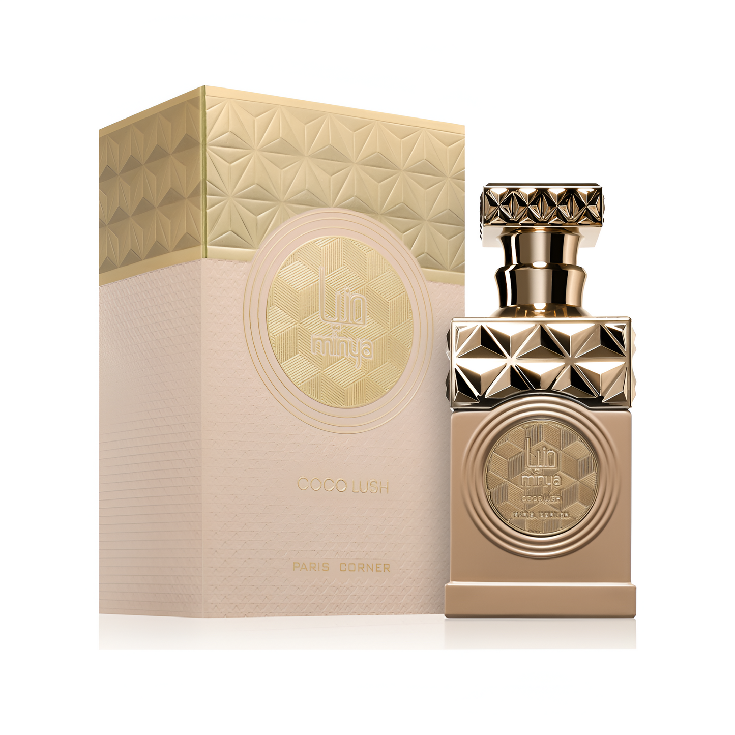 PARIS CORNER MINYA COCO LUSH bottle and box details by Paris Corner | تفاصيل زجاجة وعبوة PARIS CORNER MINYA COCO LUSH من باريس كورنر