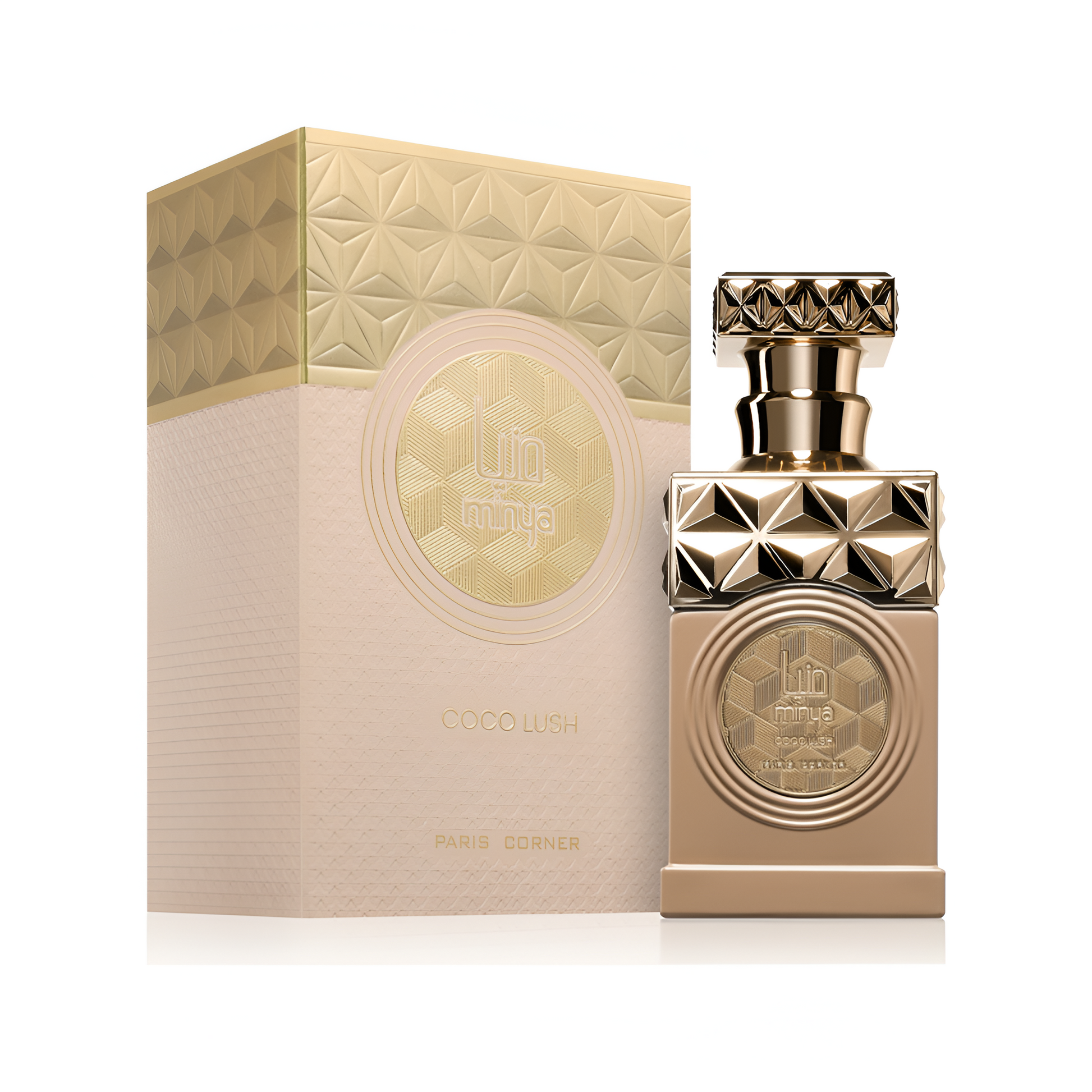 PARIS CORNER MINYA COCO LUSH bottle and box details by Paris Corner | تفاصيل زجاجة وعبوة PARIS CORNER MINYA COCO LUSH من باريس كورنر