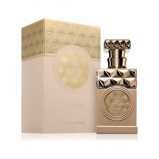 PARIS CORNER MINYA COCO LUSH bottle and box details by Paris Corner | تفاصيل زجاجة وعبوة PARIS CORNER MINYA COCO LUSH من باريس كورنر