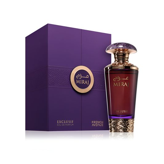 FRENCH AVENUE MIRAJ EXCLUSIF bottle and box details by French Avenue | تفاصيل زجاجة وعبوة FRENCH AVENUE MIRAJ EXCLUSIF من فرنش أفينيو