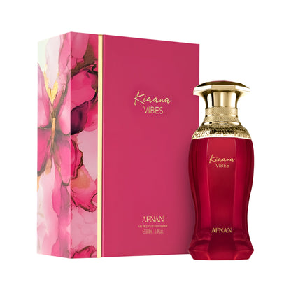 AFNAN KIAANA VIBES bottle and box details by Afnan | تفاصيل زجاجة وعبوة AFNAN KIAANA VIBES من أفنان