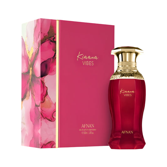 AFNAN KIAANA VIBES bottle and box details by Afnan | تفاصيل زجاجة وعبوة AFNAN KIAANA VIBES من أفنان