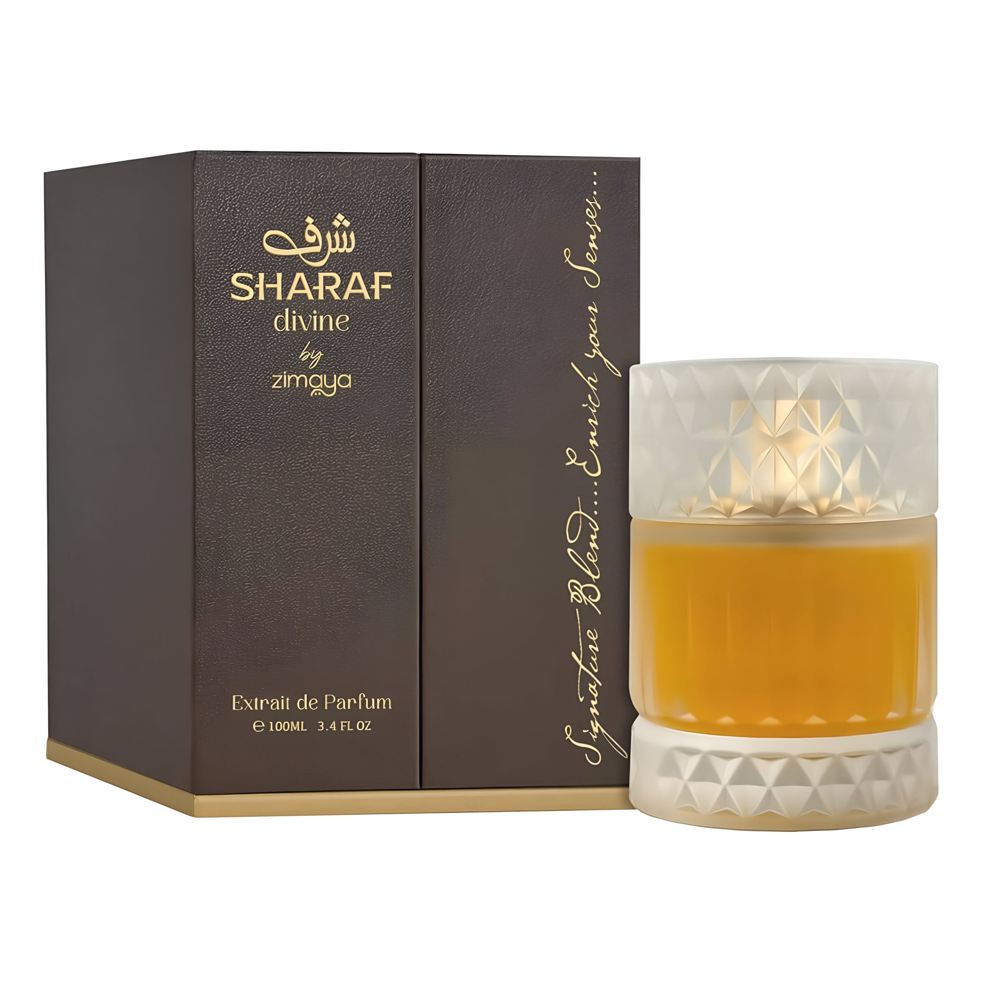 ZIMAYA SHARAF DIVINE by ZIMAYA 100 ML perfume packaging and bottle
