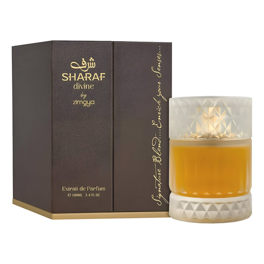 ZIMAYA SHARAF DIVINE by ZIMAYA 100 ML perfume packaging and bottle
