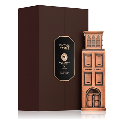 NICHE EMARATI VINTAGE CASTLE bottle and box details by Niche | تفاصيل زجاجة وعبوة NICHE EMARATI VINTAGE CASTLE من دوريا للعطور