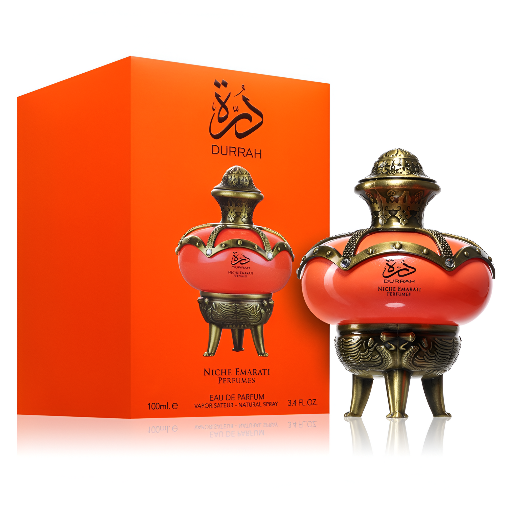 NICHE EMARATI DURRAH bottle and box details by Niche | تفاصيل زجاجة وعبوة NICHE EMARATI DURRAH من دوريا للعطور