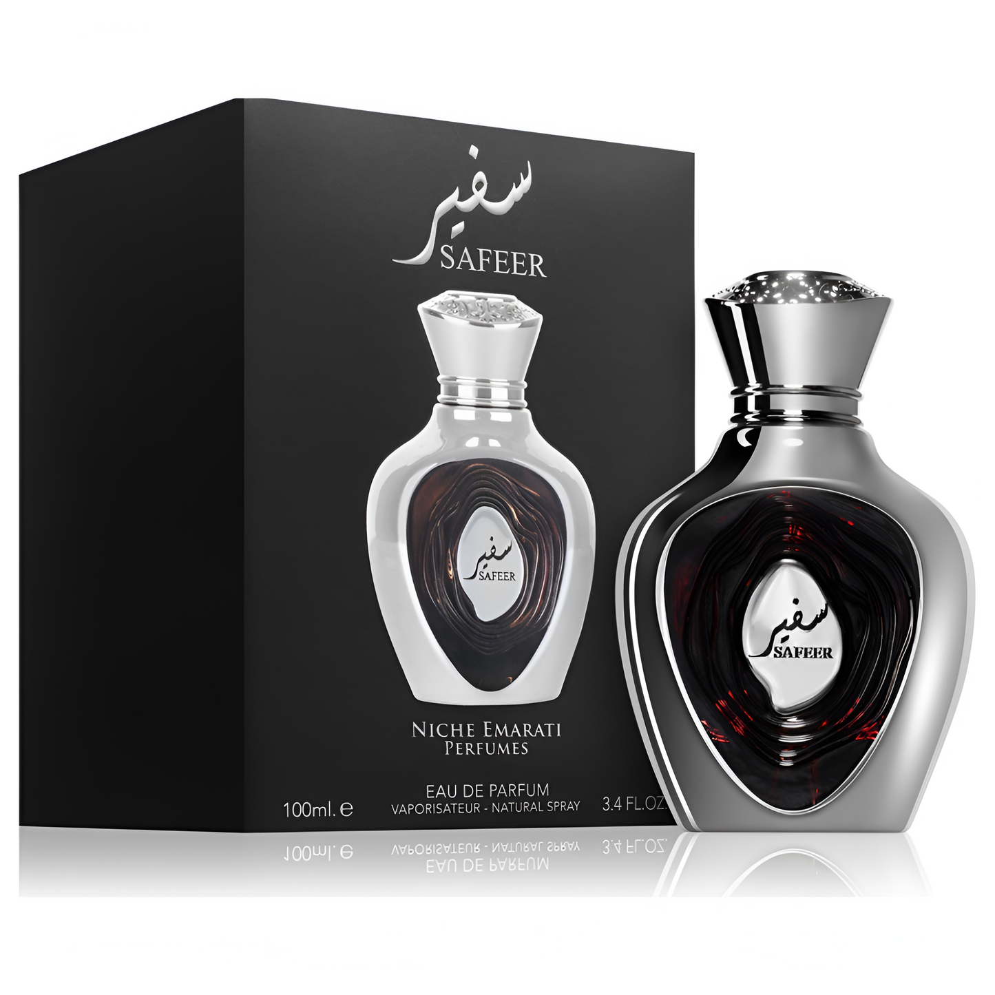 NICHE EMARATI SAFEER bottle and box details by Niche | تفاصيل زجاجة وعبوة NICHE EMARATI SAFEER من دوريا للعطور