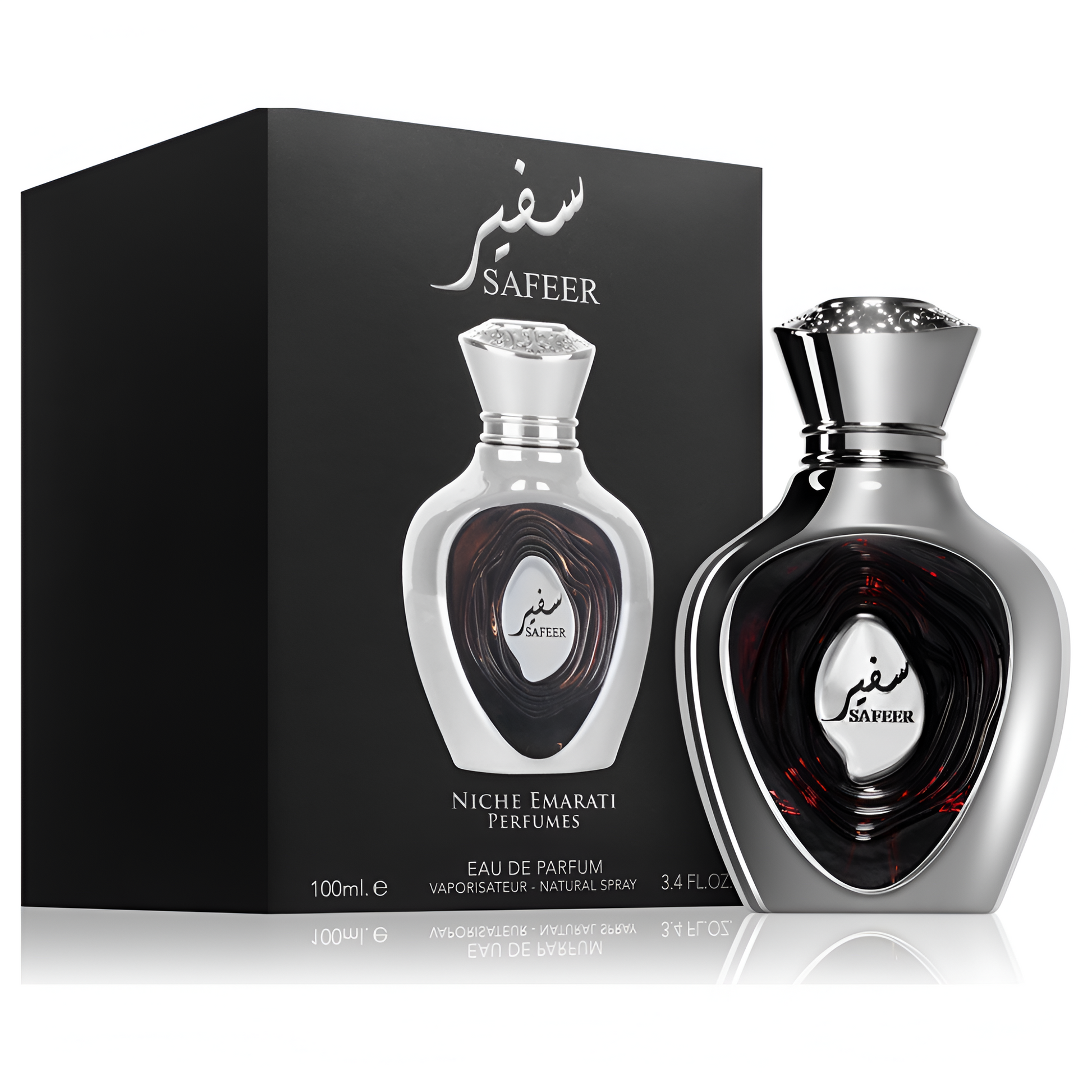NICHE EMARATI SAFEER bottle and box details by Niche | تفاصيل زجاجة وعبوة NICHE EMARATI SAFEER من دوريا للعطور