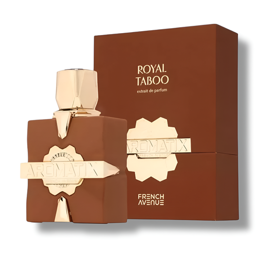 FRENCH AVENUE AROMATIX ROYAL TABOO bottle and box details by French Avenue | تفاصيل زجاجة وعبوة FRENCH AVENUE AROMATIX ROYAL TABOO من فرنش أفينيو
