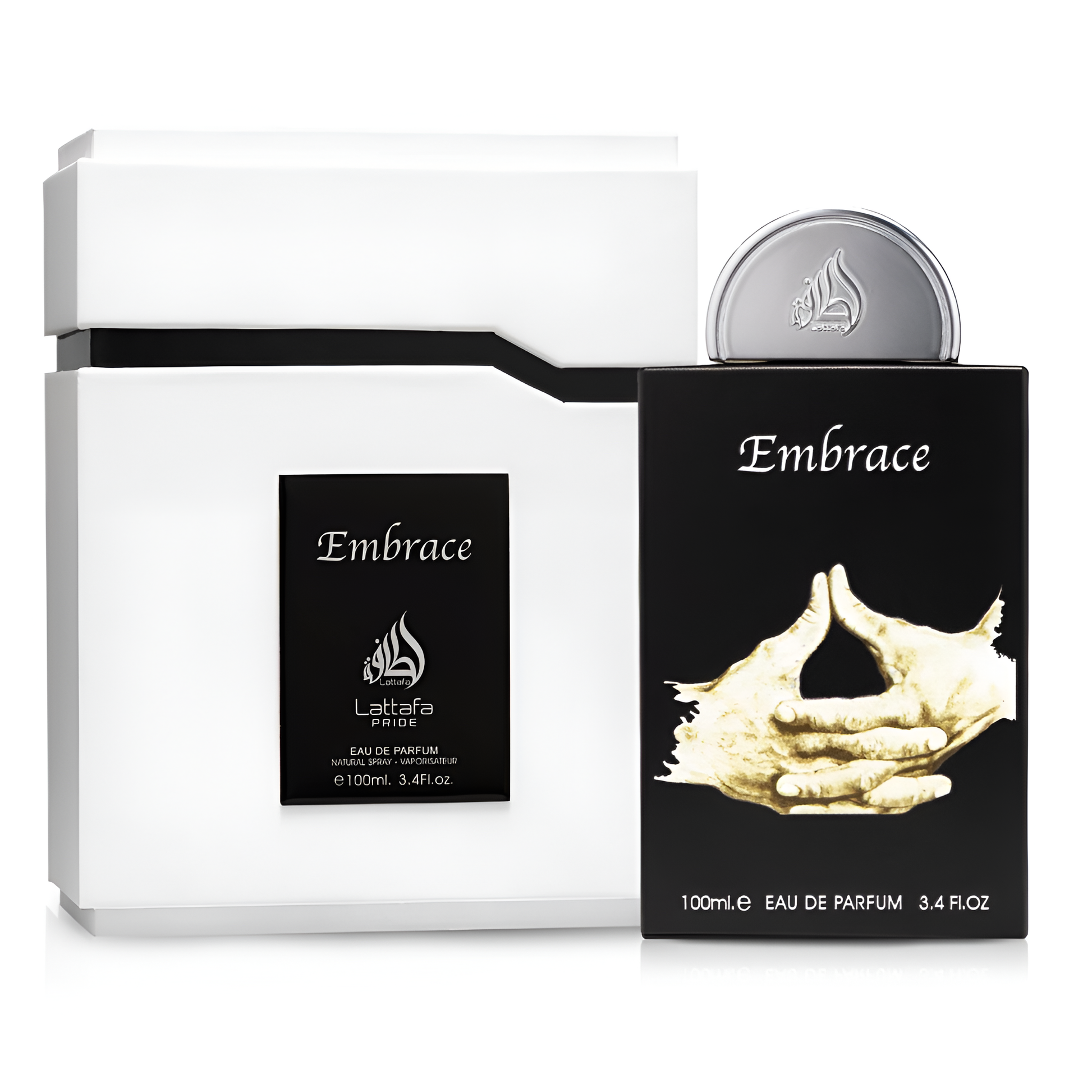 LATTAFA EMBRACE bottle and box details by Lattafa | تفاصيل زجاجة وعبوة LATTAFA EMBRACE من لطافة