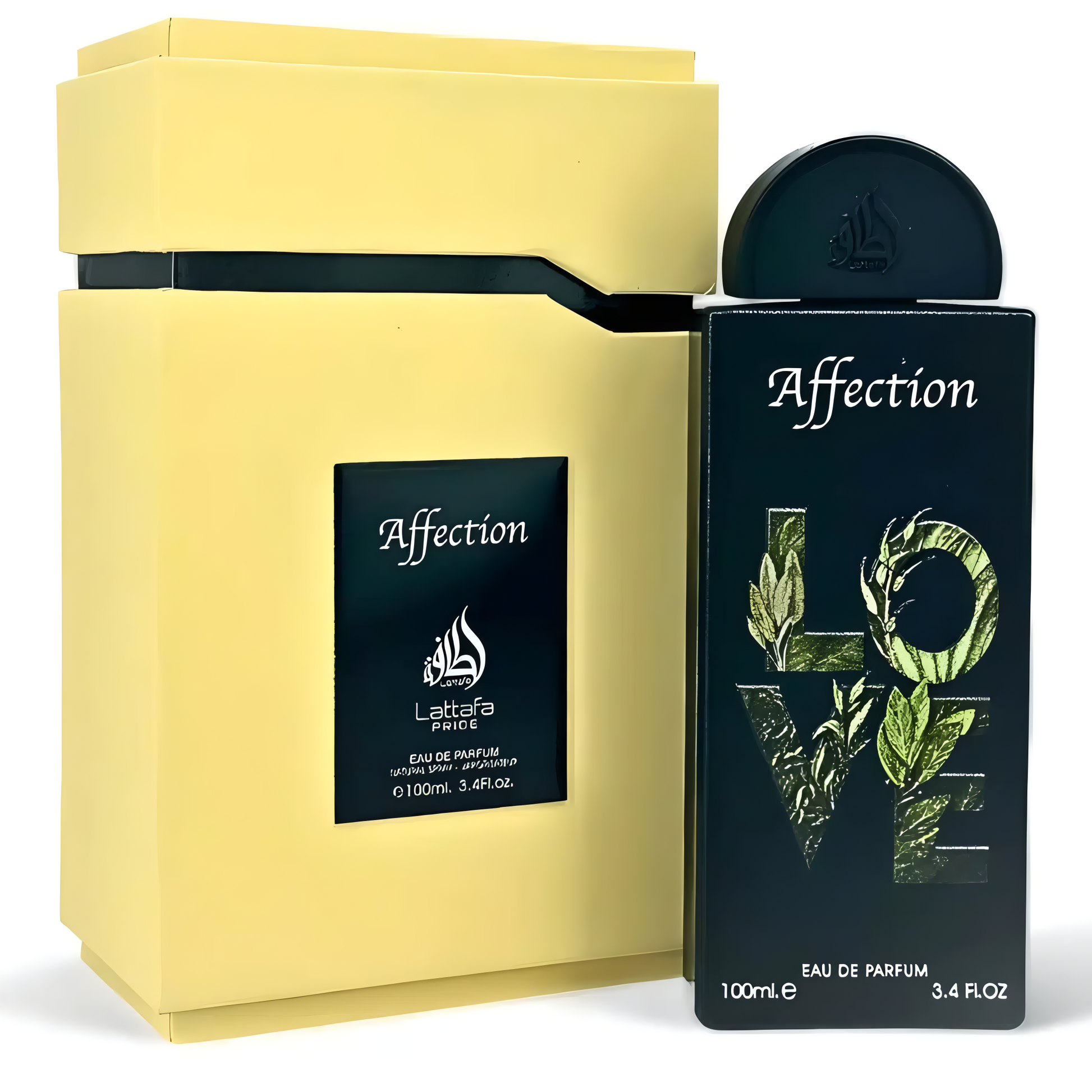 LATTAFA PRIDE AFFECTION bottle and box details by Lattafa Pride | تفاصيل زجاجة وعبوة LATTAFA PRIDE AFFECTION من لطافة